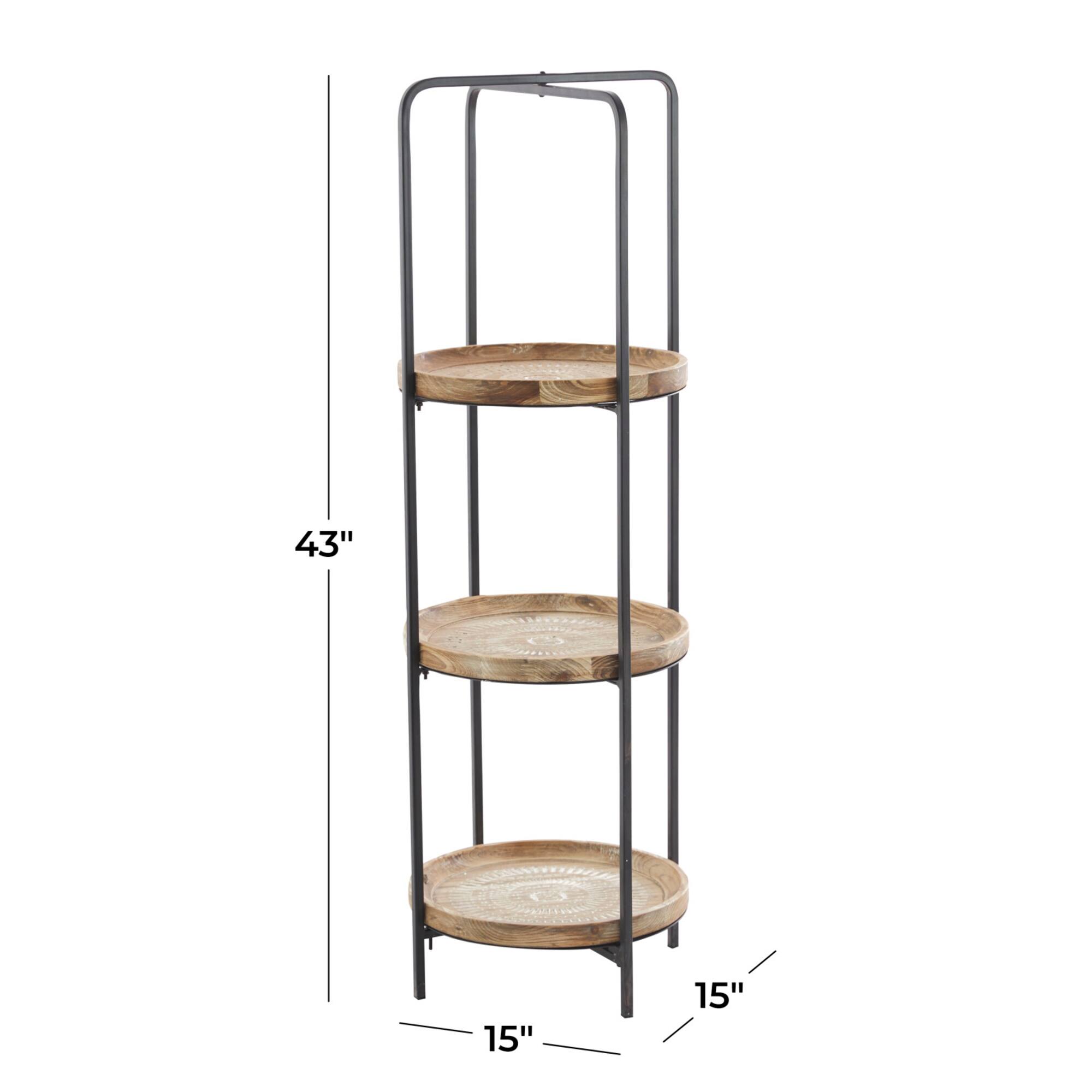 Brown Wood Traditional Shelving Unit 43" x 15" x 15"